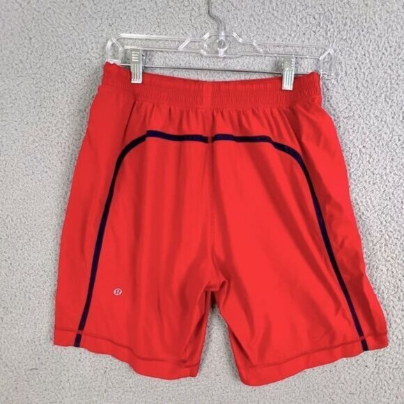 LULULEMON MENS SWIMMING TRUNKS RED SIZE M - Picture 2 of 9